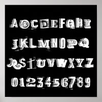 ABC Alphabet Letters & Numbers | Black and White