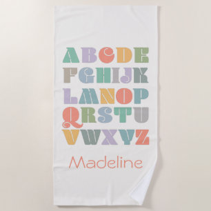 ABC Alphabet Name Personalised Beach Towel
