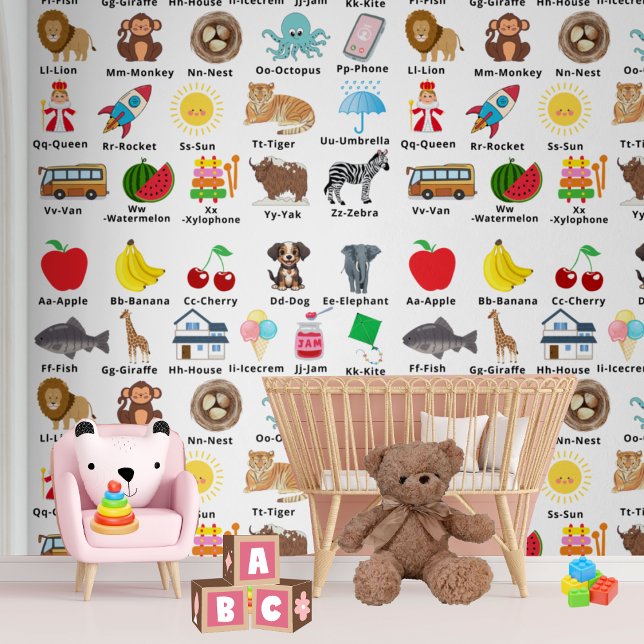 ABC Alphabet Neutral Kids Nursery Decor Wallpaper (Creator Uploaded)
