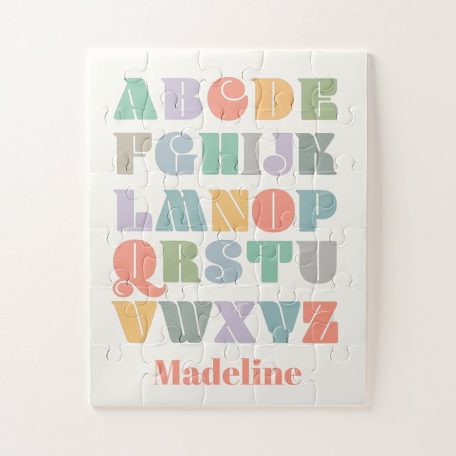 ABC Alphabet Personalised Name Jigsaw Puzzle (Vertical)