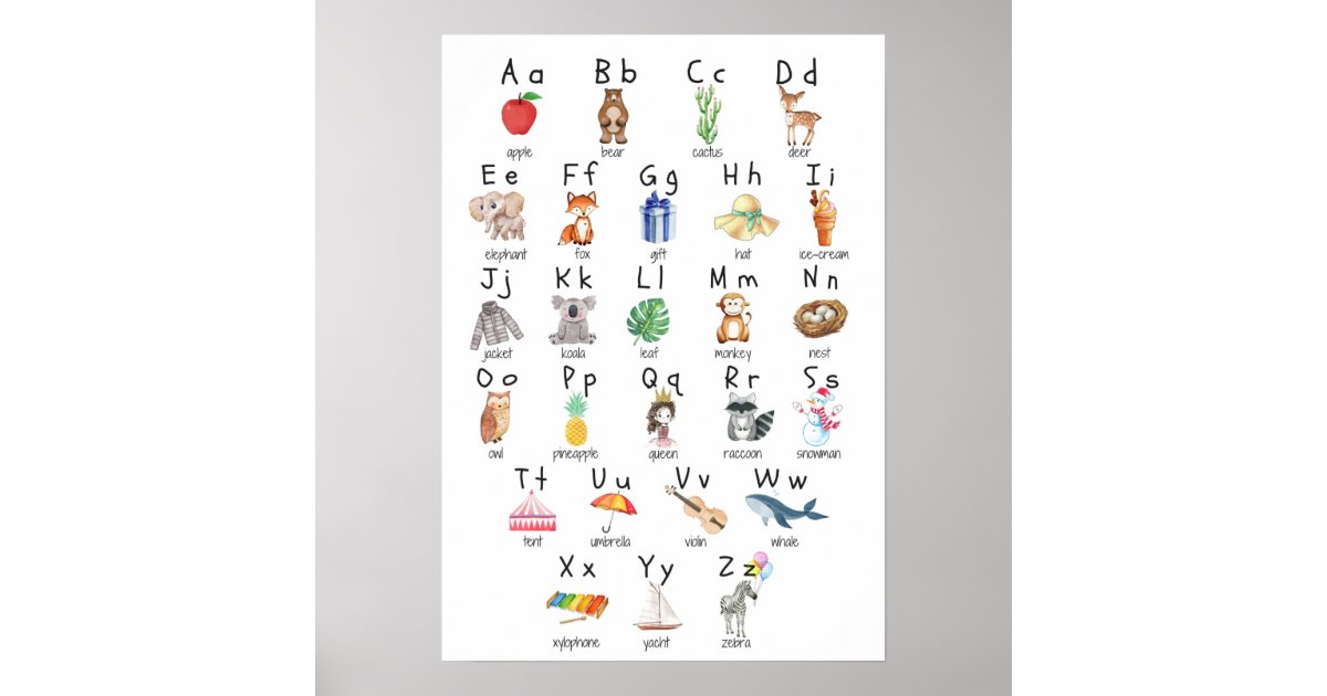 ABC Alphabet Poster Kids | Zazzle.co.nz