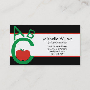 ABC Apple School Teacher Business Card