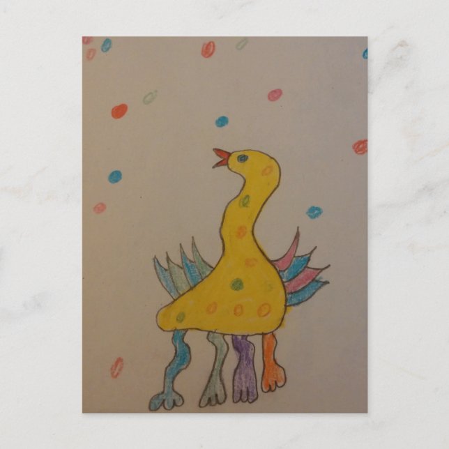#ABC Art by Children, Easter Duck Holiday Postcard (Front)