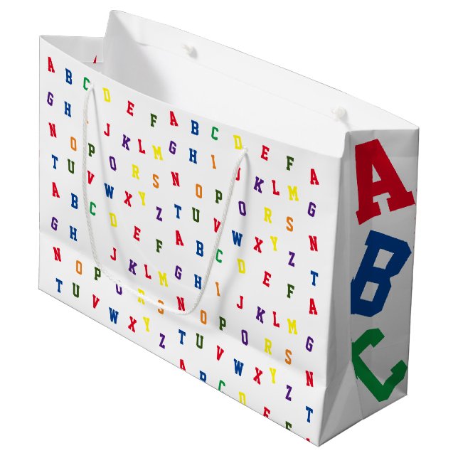 ABC Baby Shower Gift Bag (Front Angled)