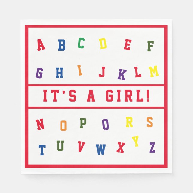 ABC Baby Shower Paper Napkin (Front)