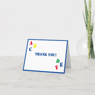 ABC Baby Shower Thank You Card
