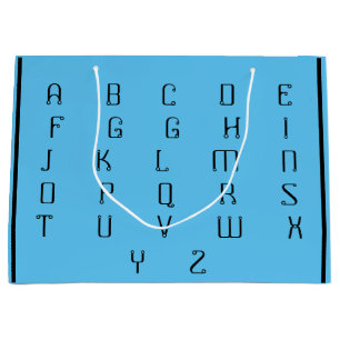 ABC _BEAUTIFUL_BLACK_BLUE LARGE GIFT BAG