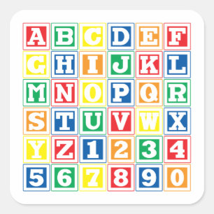ABC Blocks Square Sticker