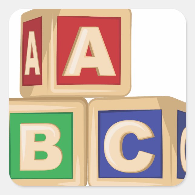 ABC Blocks Square Sticker (Front)