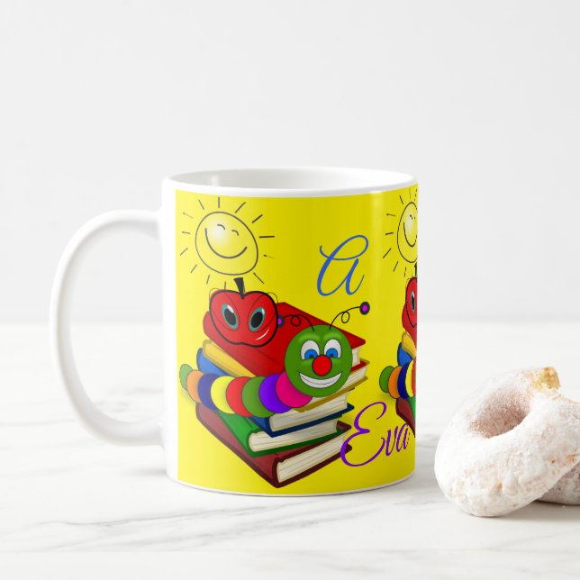 Abc Bookworm, Books, Apple Yellow Mug (With Donut)