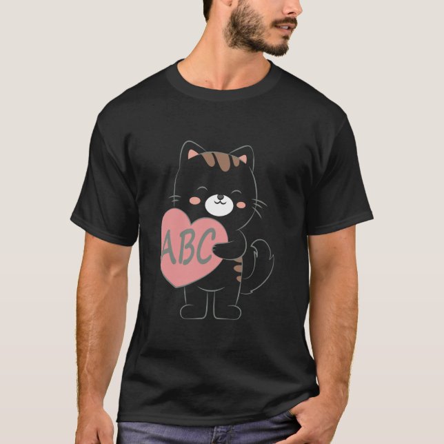 ABC Cat with Heart T-Shirt (Front)