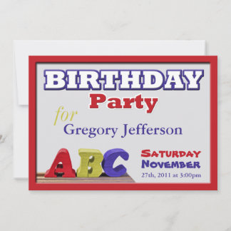 ABC Child Birthday Invitations