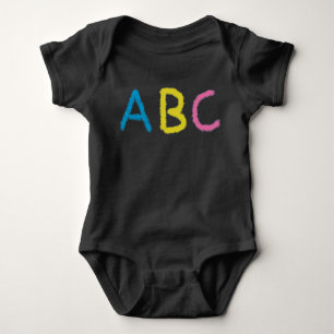 ABC Colored Chalk Letters Baby Bodysuit