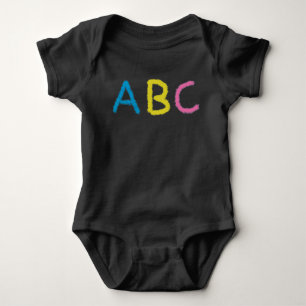 ABC Coloured Chalk Letters Baby Bodysuit