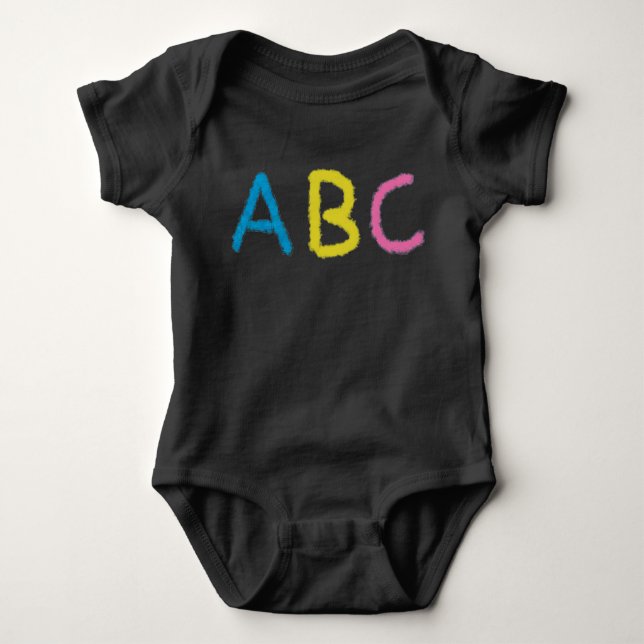 ABC Coloured Chalk Letters Baby Bodysuit (Front)