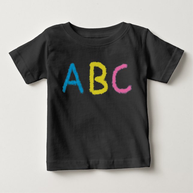 ABC Coloured Chalk Letters Baby T-Shirt (Front)