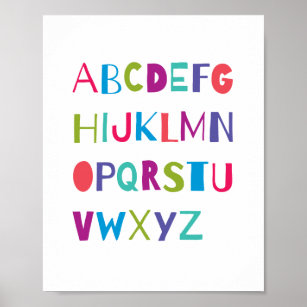 ABC Colourful Alphabet Nursery Art Wall Decor
