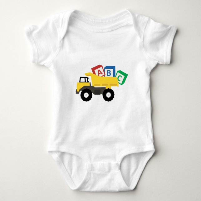 ABC Construction Trucks Baby Bodysuit (Front)
