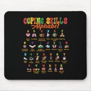 Abc Coping Skills Alphabet Mental Health Awareness Mouse Pad