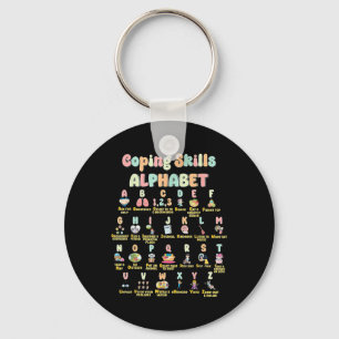 Abc Coping Skills Alphabet Self Care Mental Health Key Ring