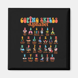 Abc Coping Skills Alphabet Self Care Mental Health Magnet