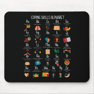 Abc Coping Skills Alphabet Self Care Mental Health Mouse Pad