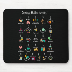 Abc Coping Skills Alphabet Self Care Mental Health Mouse Pad
