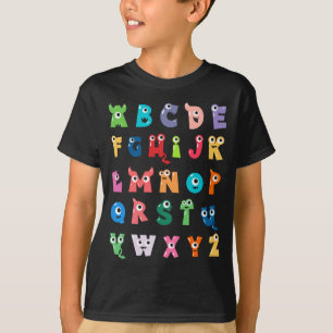 Abc Cute Monster Alphabet Halloween Teacher T-Shirt