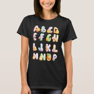 Abc Easter Alphabet Easter Animals Kids School Tea T-Shirt