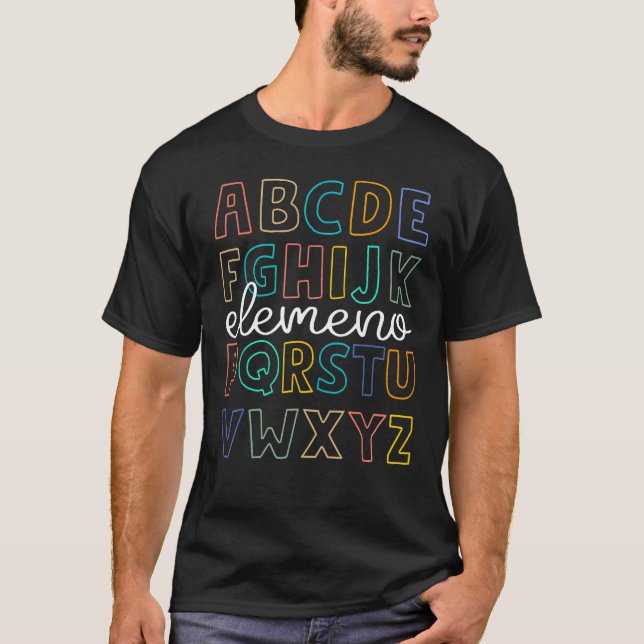 ABC Elemeno Alphabet Kindergarten Teachers Back To T-Shirt (Front)