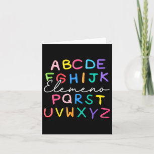 Abc Elemeno Kindergarten Teacher Boy Girl Kid Back Card