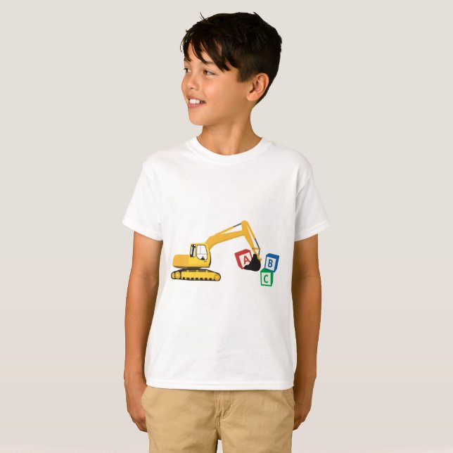 ABC Excavator Construction Truck T-Shirt (Front Full)