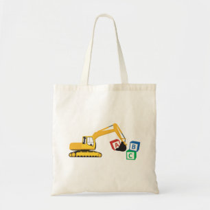 ABC Excavator Construction Truck Tote Bag