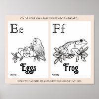 ABC Flashcards Baby Shower Colouring Activity Shee