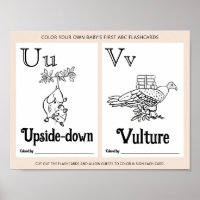 ABC Flashcards Baby Shower Colouring Activity Shee