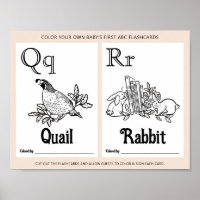 ABC Flashcards Baby Shower Colouring Activity Shee