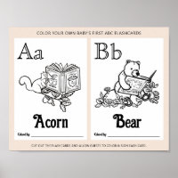 ABC Flashcards Baby Shower Colouring Activity Shee