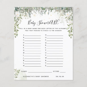 ABC Game Floral Baby Shower Game