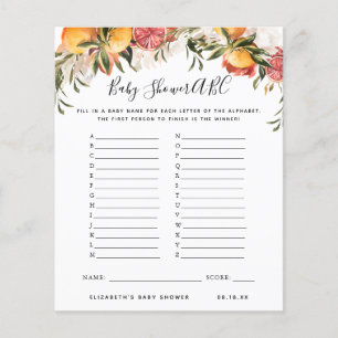ABC Game Floral Baby Shower Game