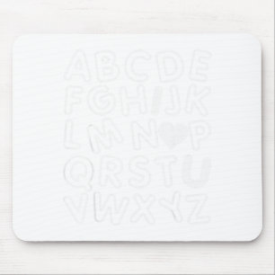 Abc I Love You Alphabet Teachers Day Valentines Da Mouse Pad