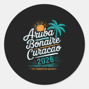 Abc Islands Aru Bonaire Curaçao Cruise Vacation 20 Classic Round Sticker