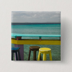 ABC Islands, BONAIRE, Kralendijk: Ocean View 15 Cm Square Badge