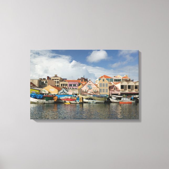 ABC Islands, CURACAO, Willemstad: Punda, Canvas Print (Front)