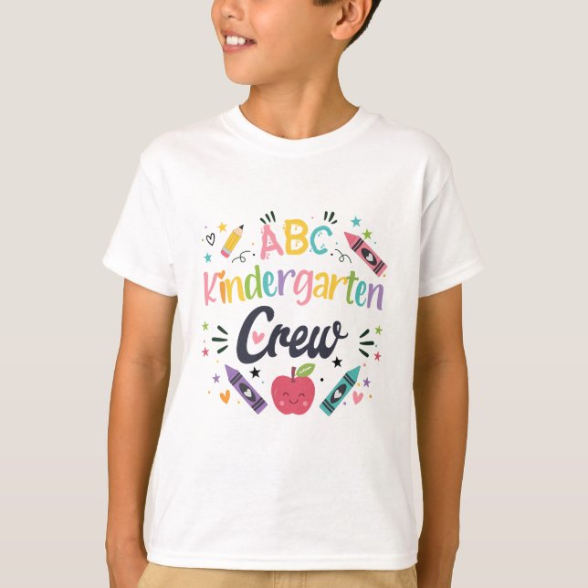 ABC Kindergarten Crew School Design T-Shirt (Front)