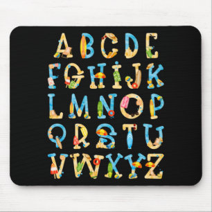 Abc Kindergarten Teacher Summer Beach End Of Schoo Mouse Pad