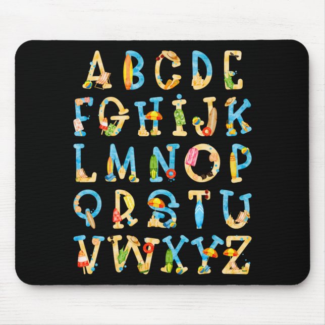 Abc Kindergarten Teacher Summer Beach End Of Schoo Mouse Pad (Front)