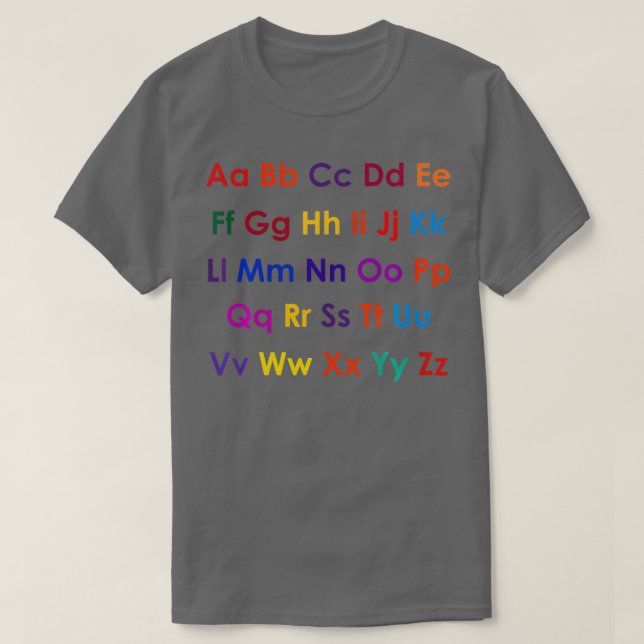ABC learning Alphabet  T-Shirt (Design Front)