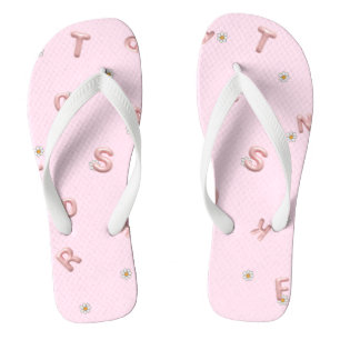 ABC Letter flower Balloon student Back to school Jandals