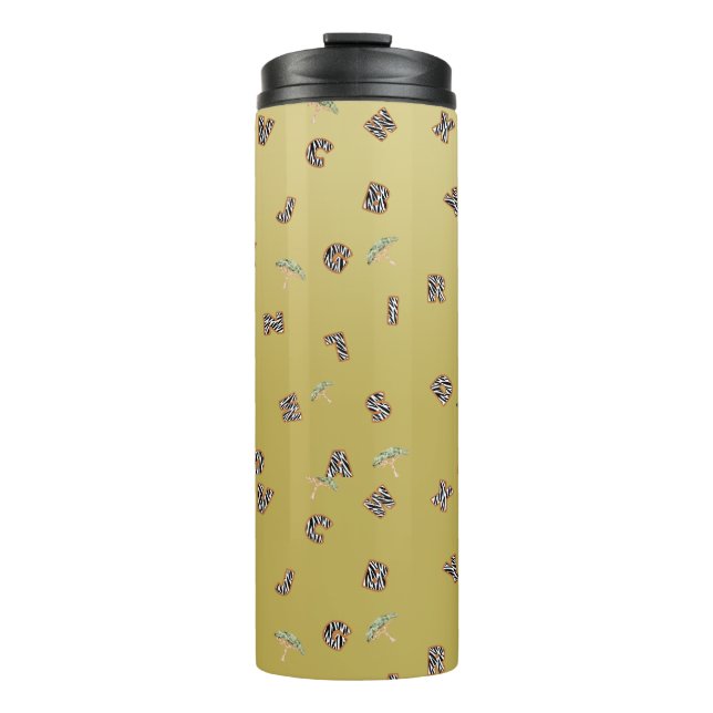 abc letter zebra safari wild zoo tree school kids thermal tumbler (Front)
