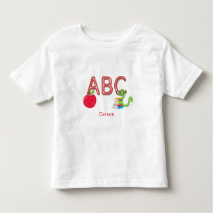 ABC Letters Bookworm Personalised Toddler T-Shirt